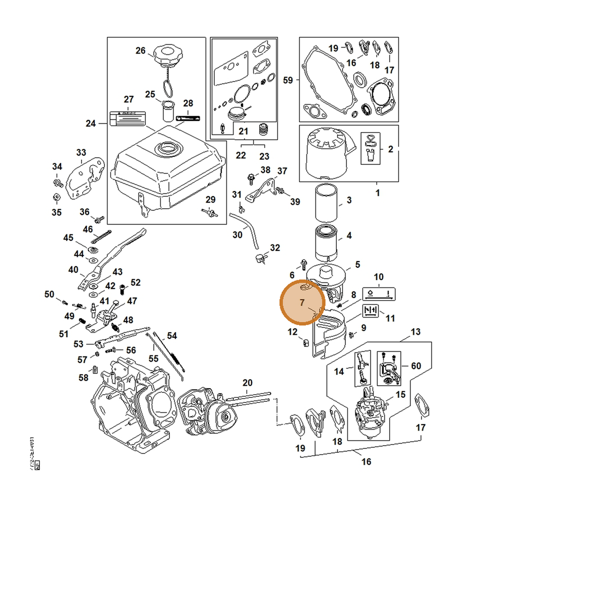STIHL part 4792-141-2500 — IPL diagram snippet (6x zoom, amber highlight)