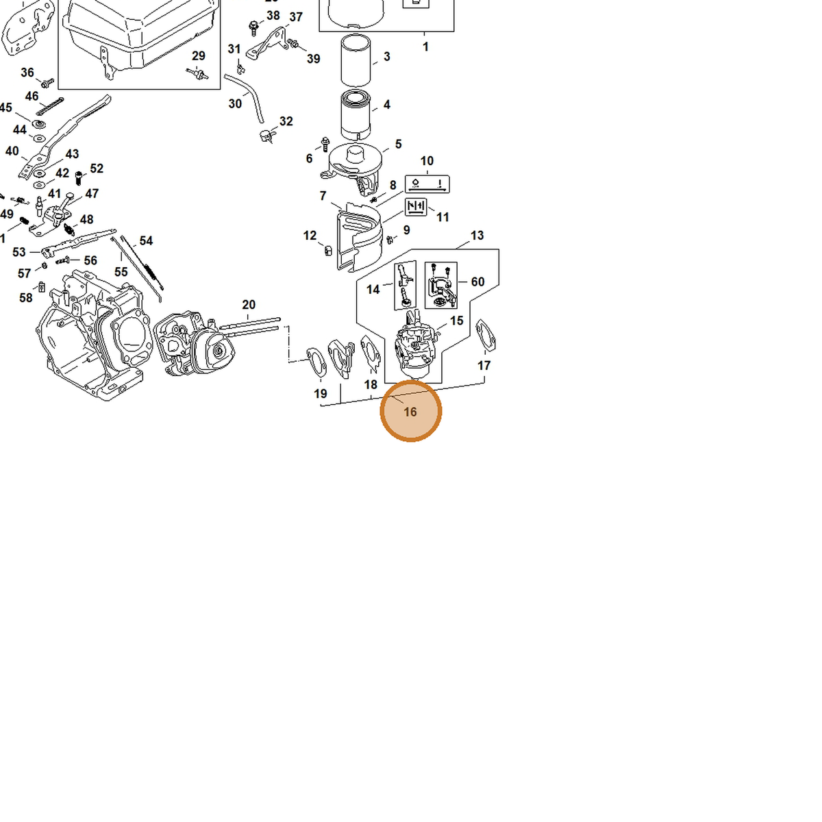 STIHL part 4792-149-0501 — IPL diagram snippet (6x zoom, amber highlight)