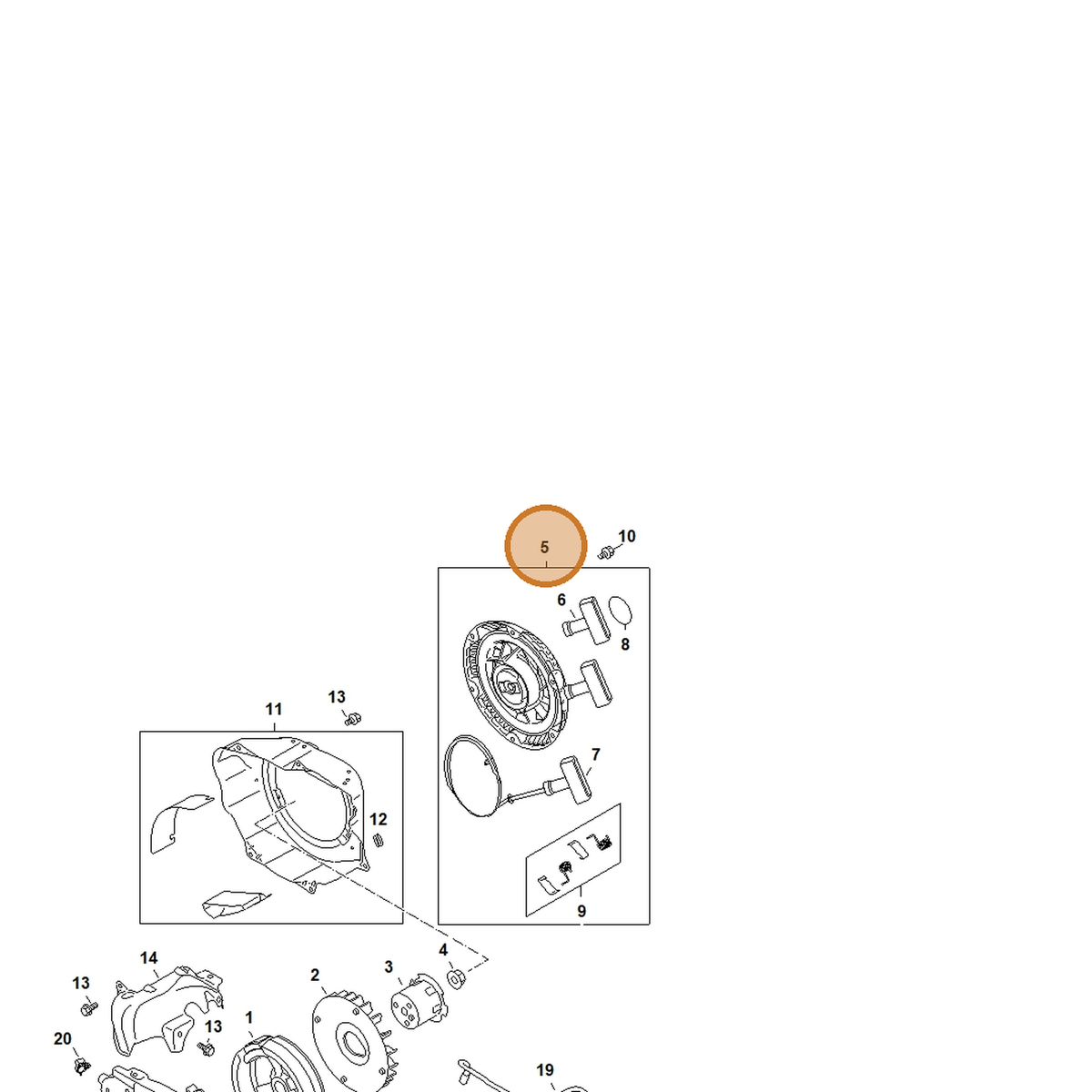 STIHL part 4792-190-4000 — IPL diagram snippet (6x zoom, amber highlight)