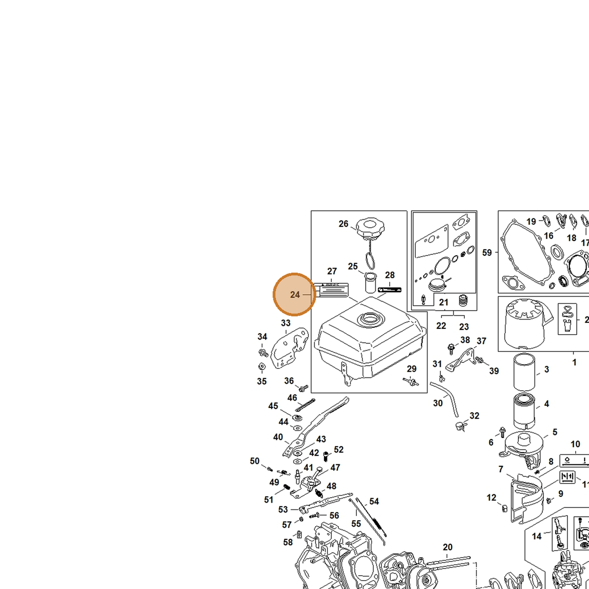 STIHL part 4792-350-0400 — IPL diagram snippet (6x zoom, amber highlight)