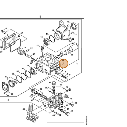 STIHL part 4792-700-4000 — IPL diagram snippet (6x zoom, amber highlight)
