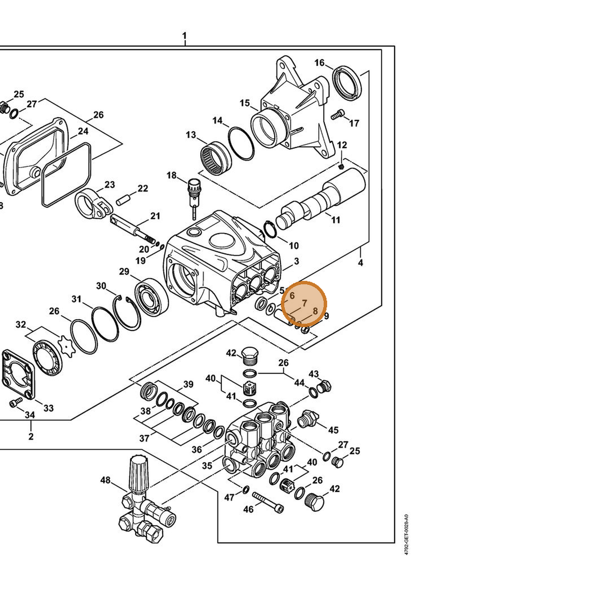 STIHL part 4792-701-1900 — IPL diagram snippet (6x zoom, amber highlight)