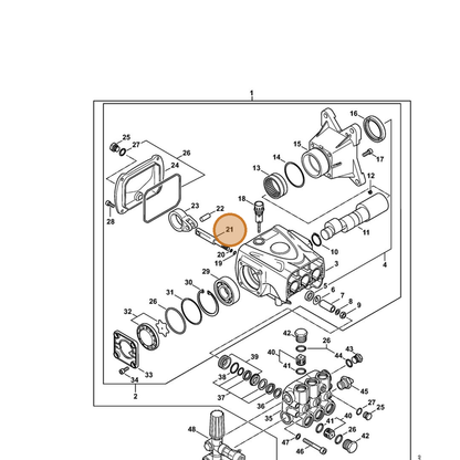 STIHL part 4792-701-3100 — IPL diagram snippet (6x zoom, amber highlight)