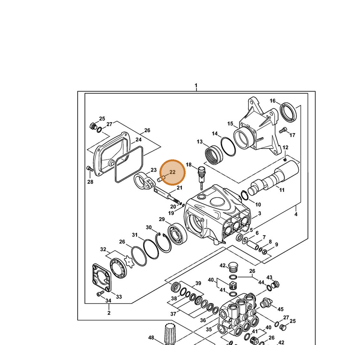 STIHL part 4792-708-5100 — IPL diagram snippet (6x zoom, amber highlight)