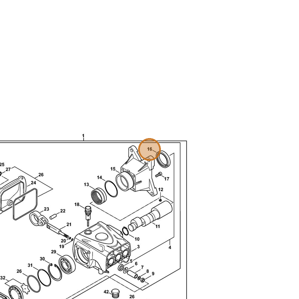 STIHL part 4792-709-2000 — IPL diagram snippet (6x zoom, amber highlight)