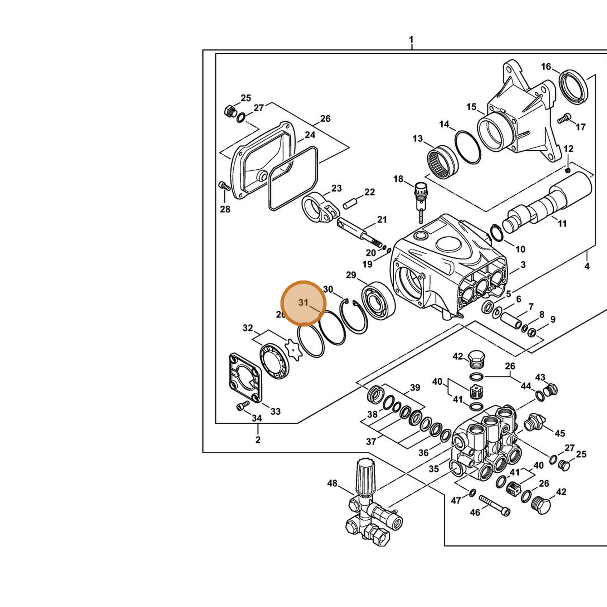 STIHL part 4792-709-2002 — IPL diagram snippet (6x zoom, amber highlight)
