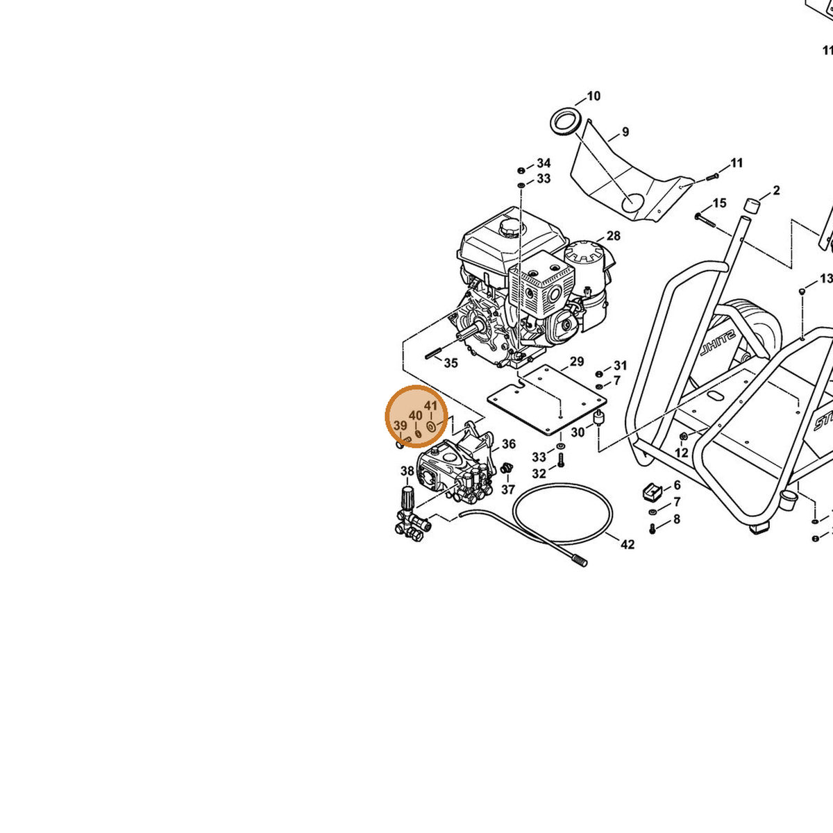 STIHL part 4792-791-9700 — IPL diagram snippet (6x zoom, amber highlight)