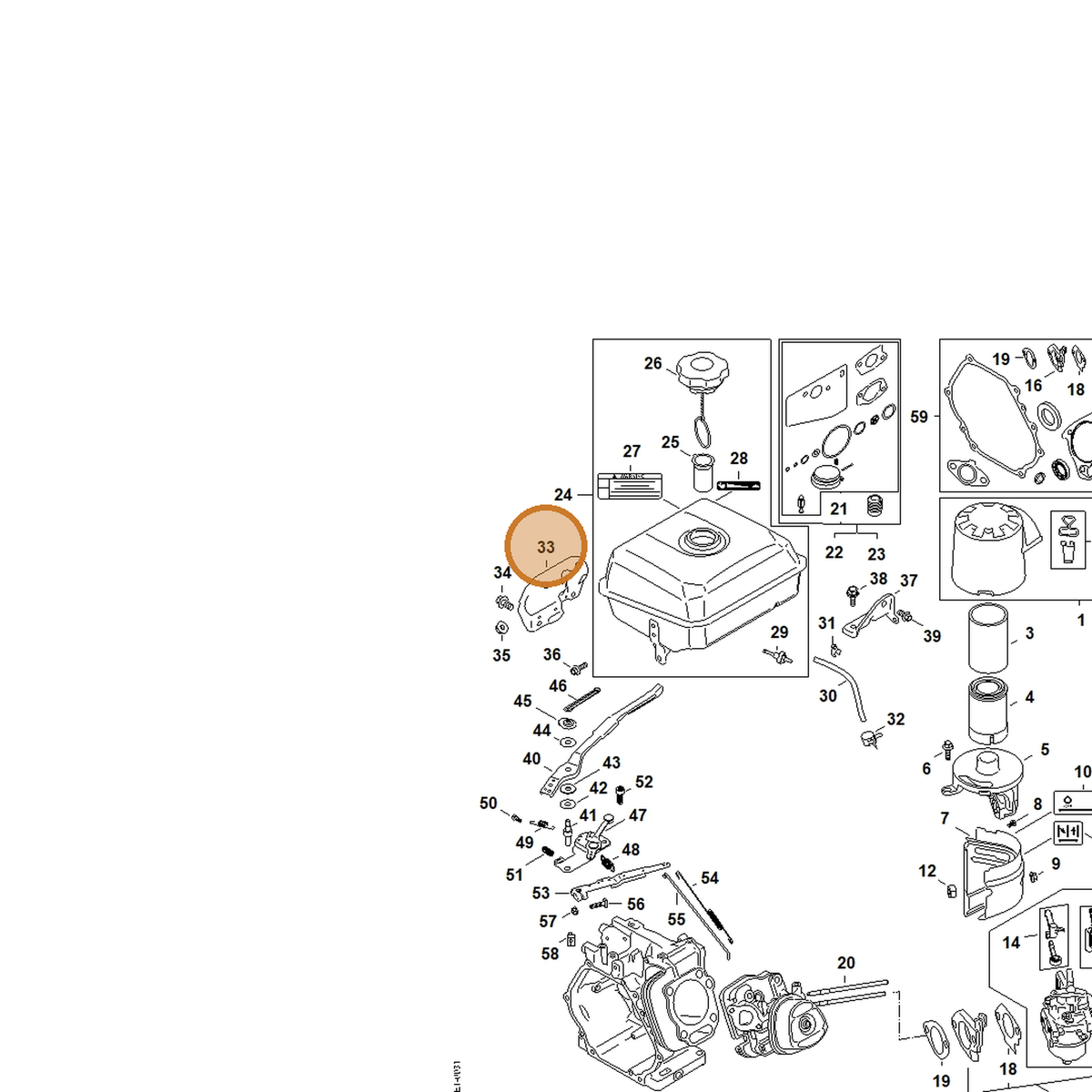 STIHL part 4792-792-5901 — IPL diagram snippet (6x zoom, amber highlight)