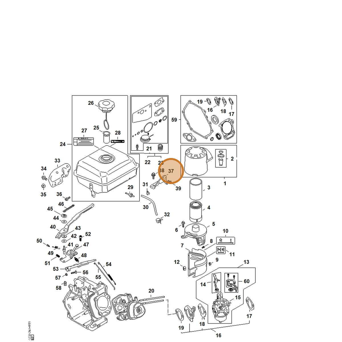 STIHL part 4792-792-5902 — IPL diagram snippet (6x zoom, amber highlight)
