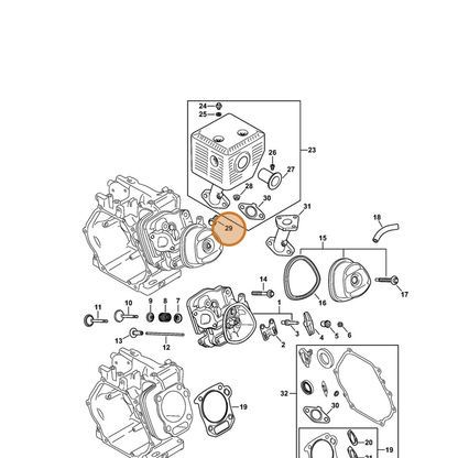 STIHL part 4792-951-9703 — IPL diagram snippet (6x zoom, amber highlight)