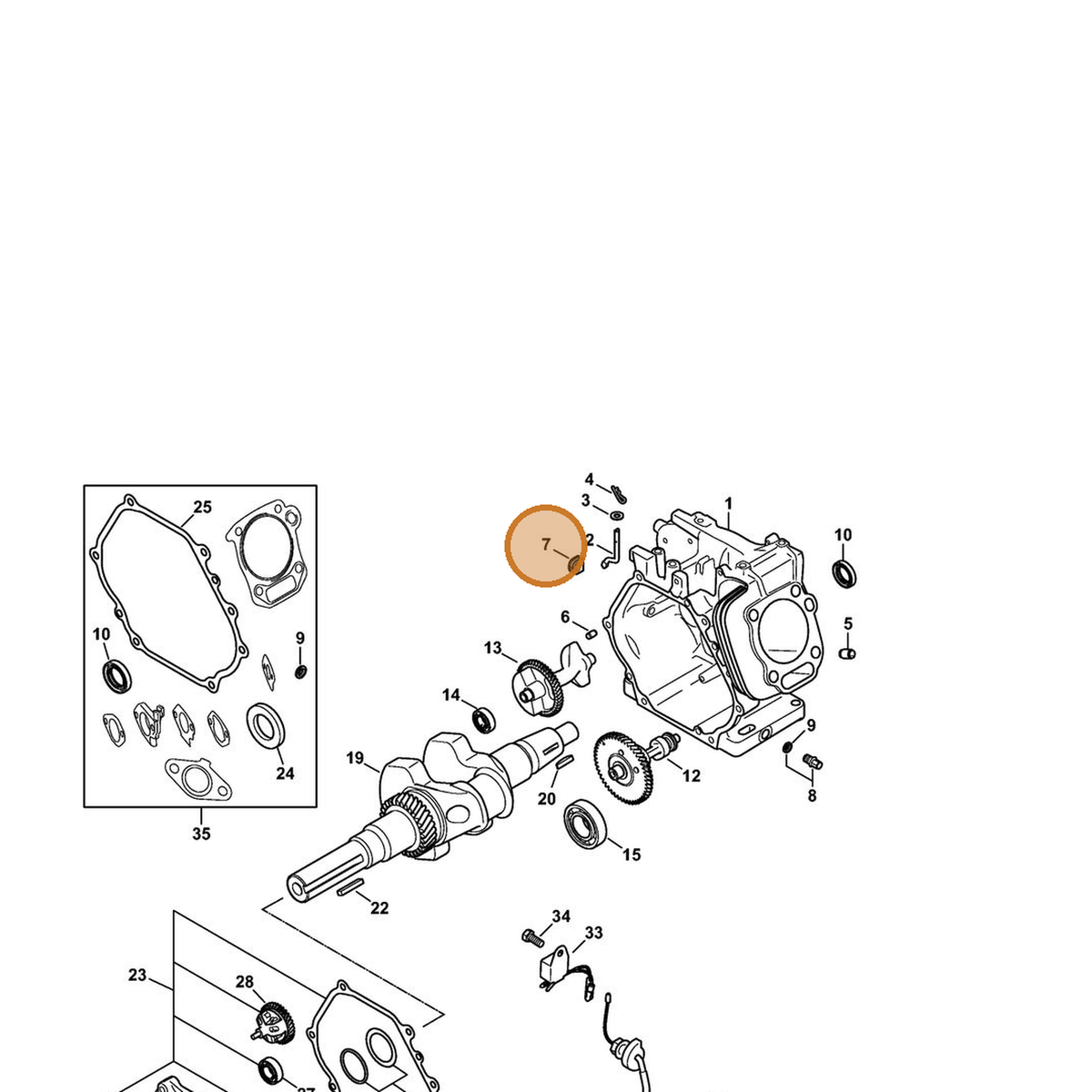 STIHL part 4792-989-0600 — IPL diagram snippet (6x zoom, amber highlight)