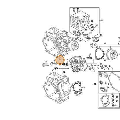 STIHL part 4792-992-5501 — IPL diagram snippet (6x zoom, amber highlight)