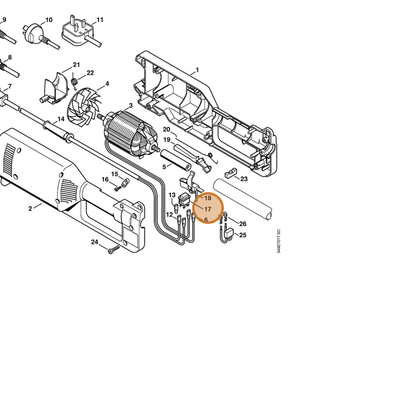 STIHL part 4803-430-0500 — IPL diagram snippet (6x zoom, amber highlight)