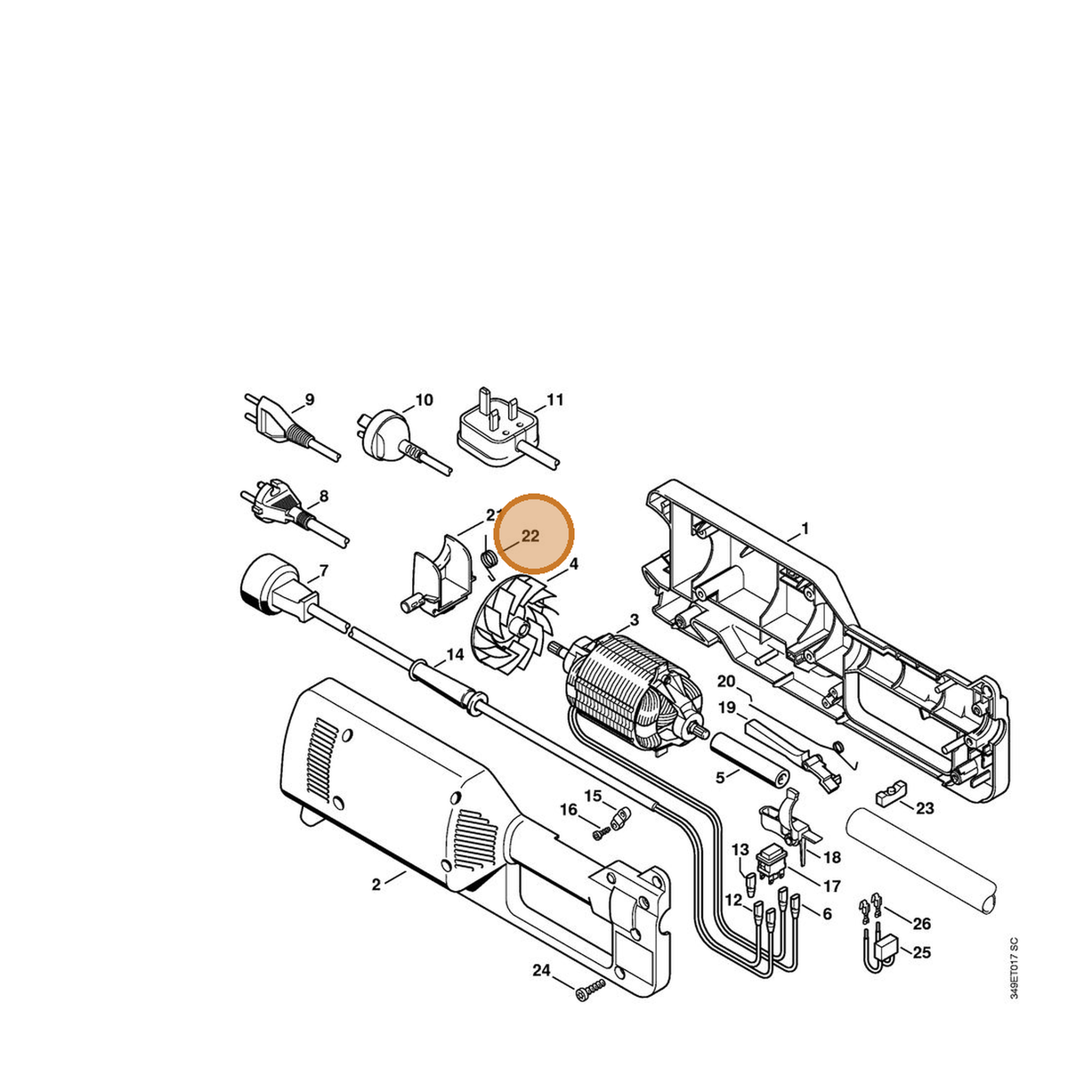 STIHL part 4803-791-8200 — IPL diagram snippet (6x zoom, amber highlight)