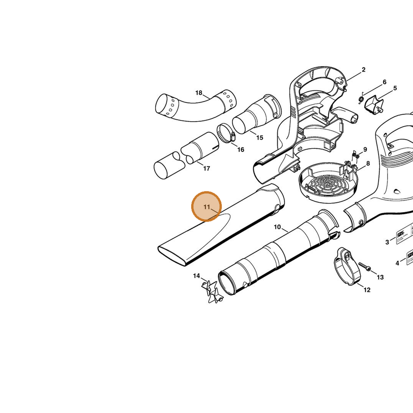 STIHL part 4807-708-6300 — IPL diagram snippet (6x zoom, amber highlight)