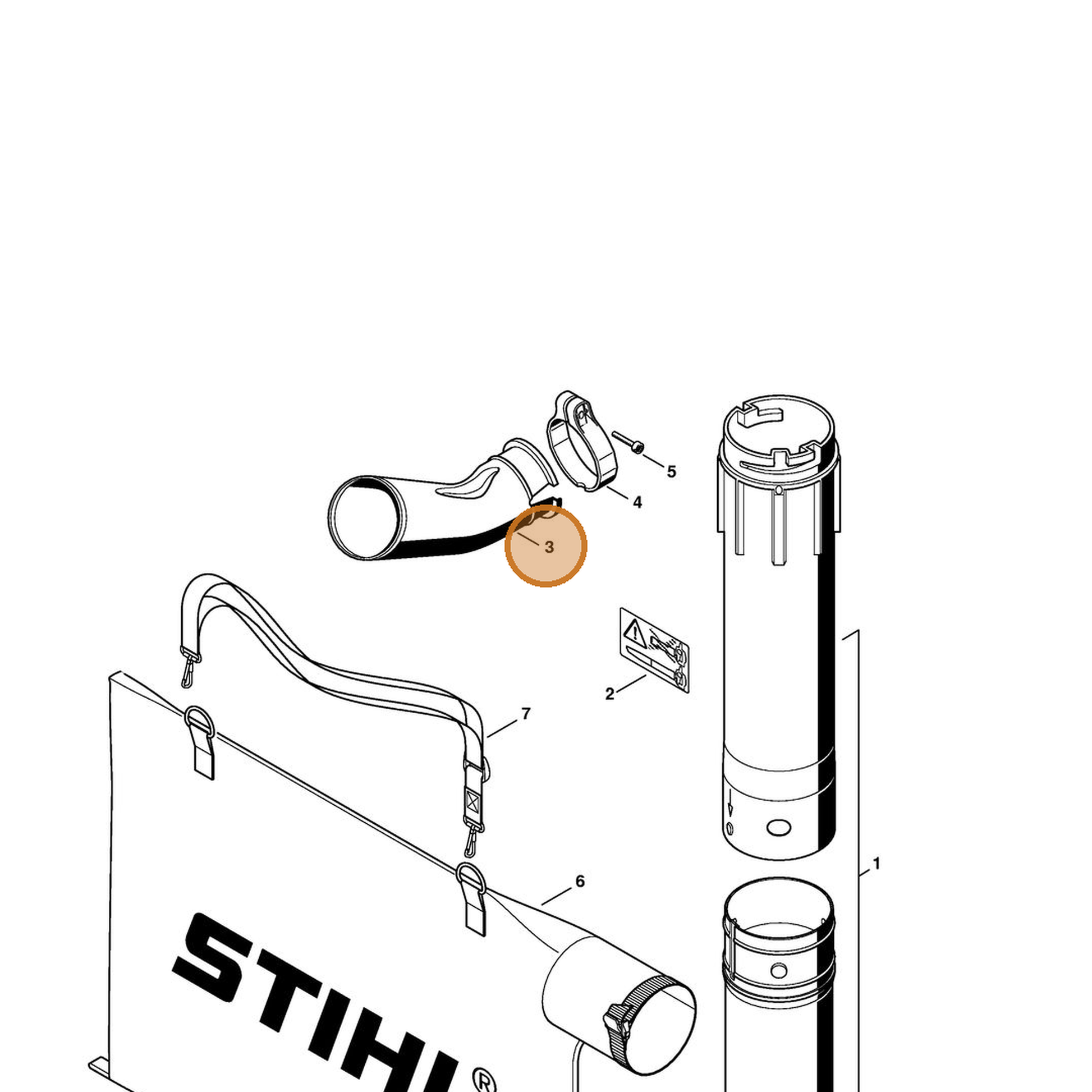 STIHL part 4807-708-6900 — IPL diagram snippet (6x zoom, amber highlight)