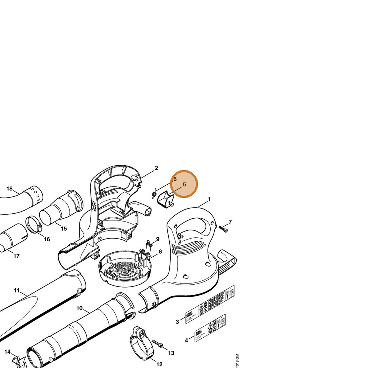 STIHL part 4807-791-6600 — IPL diagram snippet (6x zoom, amber highlight)