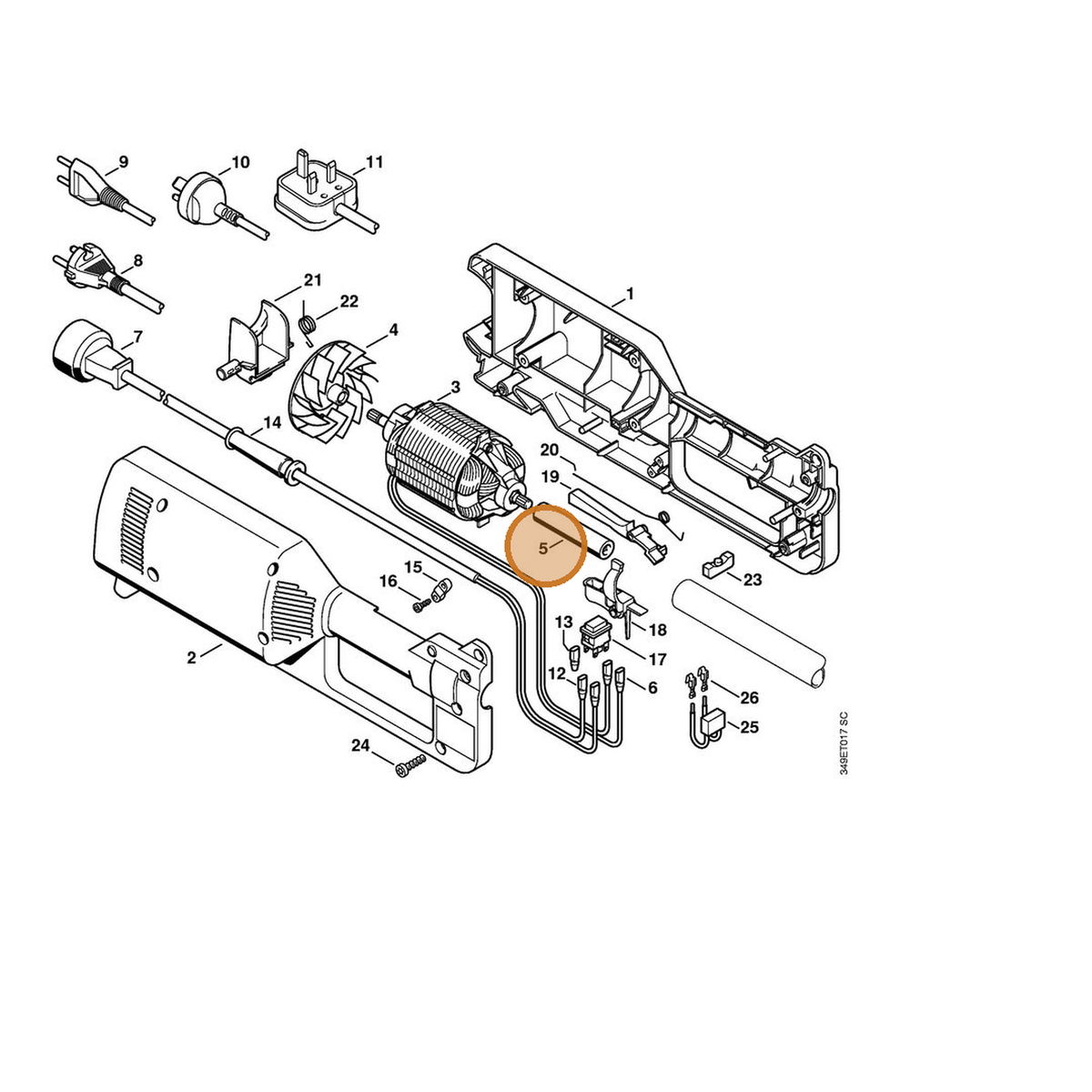 STIHL part 4808-710-7600 — IPL diagram snippet (6x zoom, amber highlight)