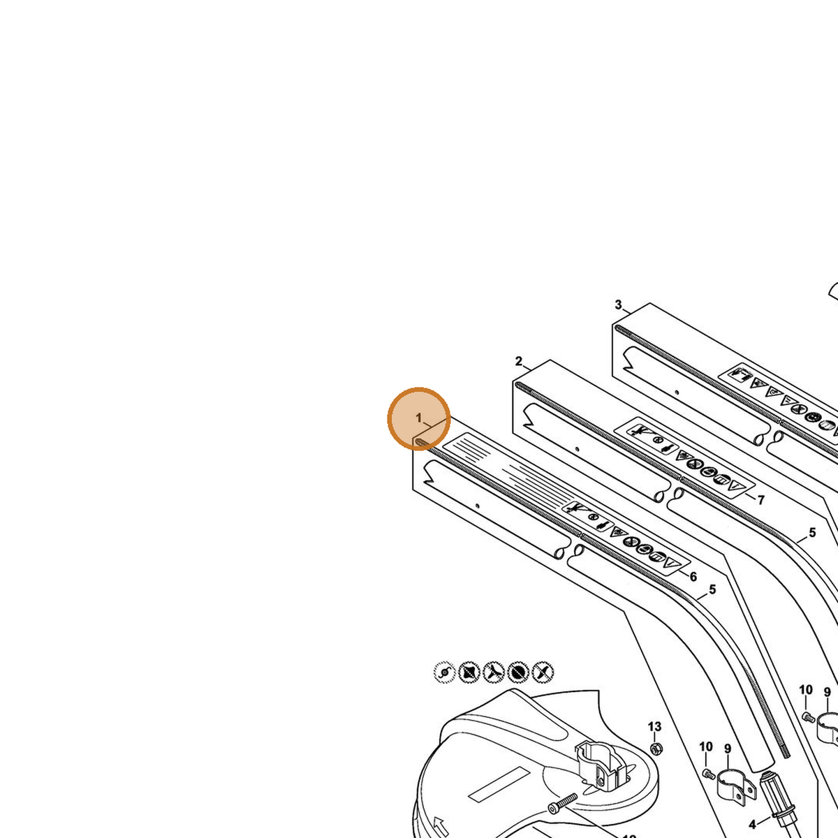 STIHL part 4809-710-1700 — IPL diagram snippet (6x zoom, amber highlight)