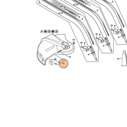 STIHL part 4809-710-8100 — IPL diagram snippet (6x zoom, amber highlight)