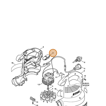 STIHL part 4811-432-2000 — IPL diagram snippet (6x zoom, amber highlight)