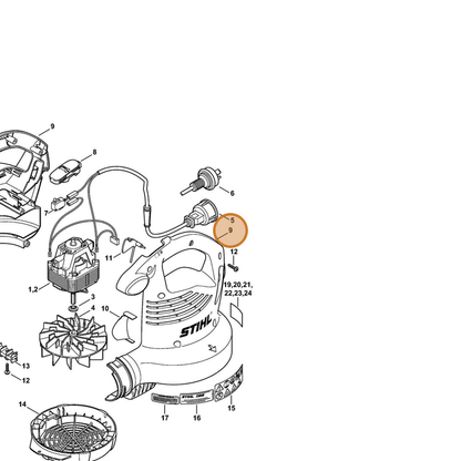STIHL part 4811-700-4127 — IPL diagram snippet (6x zoom, amber highlight)