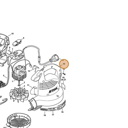 STIHL part 4811-700-4128 — IPL diagram snippet (6x zoom, amber highlight)