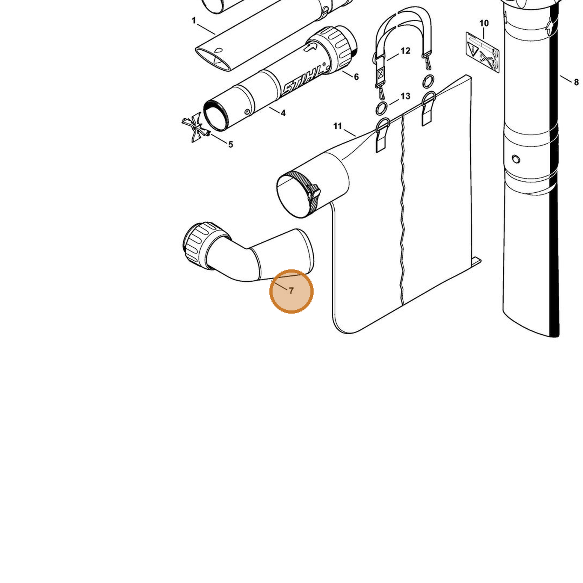 STIHL part 4811-700-6901 — IPL diagram snippet (6x zoom, amber highlight)