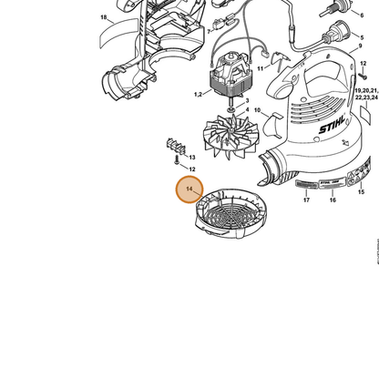 STIHL part 4811-706-8001 — IPL diagram snippet (6x zoom, amber highlight)