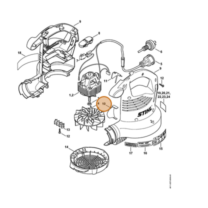STIHL part 4811-761-0800 — IPL diagram snippet (6x zoom, amber highlight)
