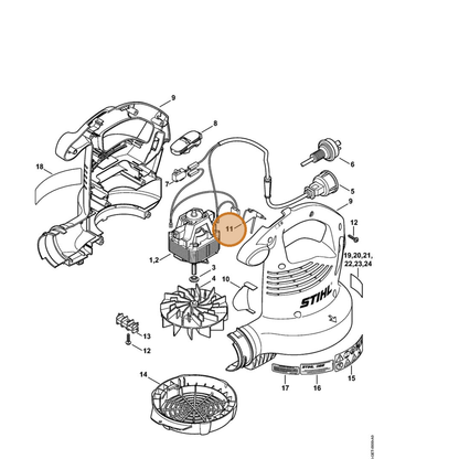 STIHL part 4811-791-6600 — IPL diagram snippet (6x zoom, amber highlight)