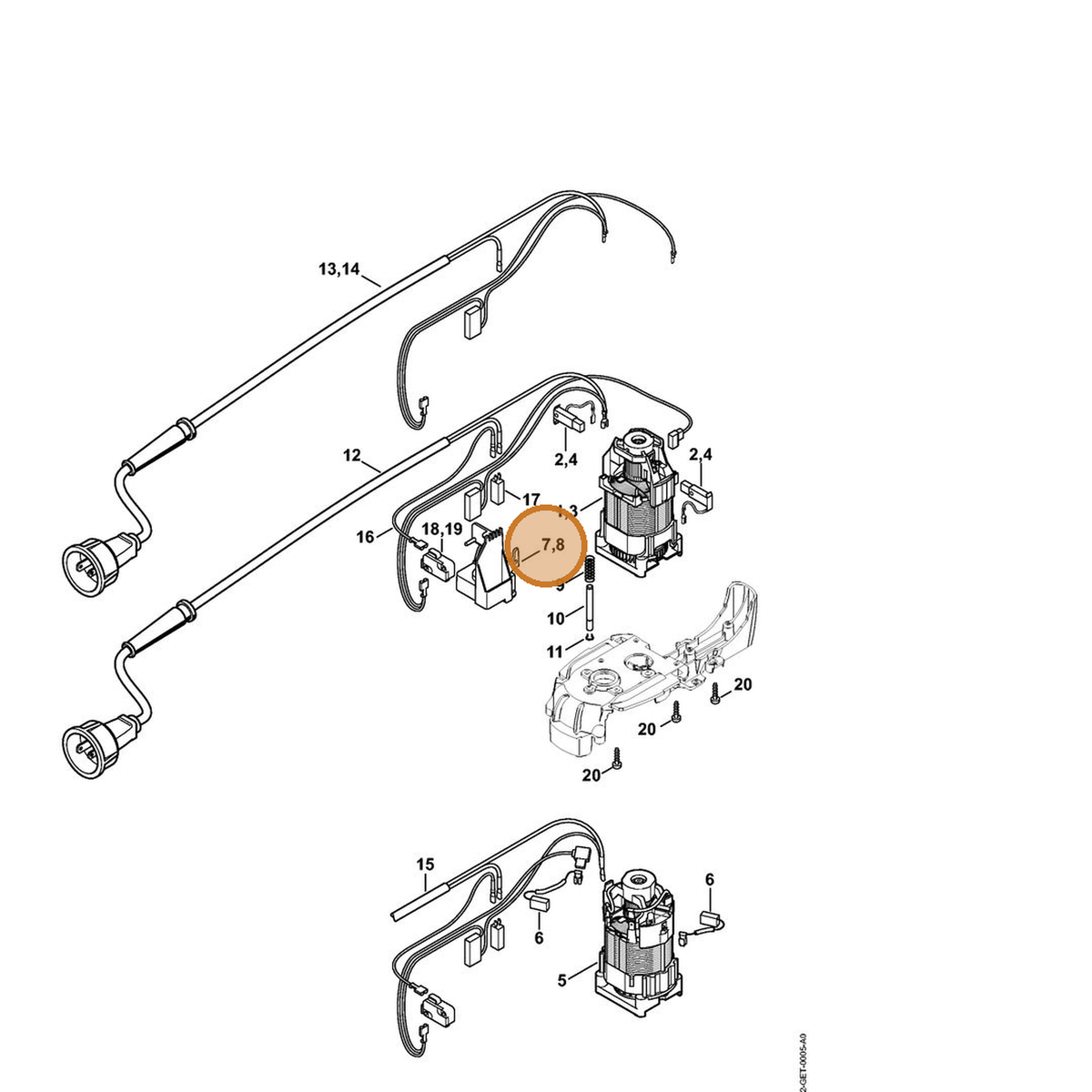 STIHL part 4812-432-1901 — IPL diagram snippet (6x zoom, amber highlight)
