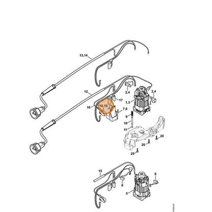 STIHL part 4812-435-0300 — IPL diagram snippet (6x zoom, amber highlight)