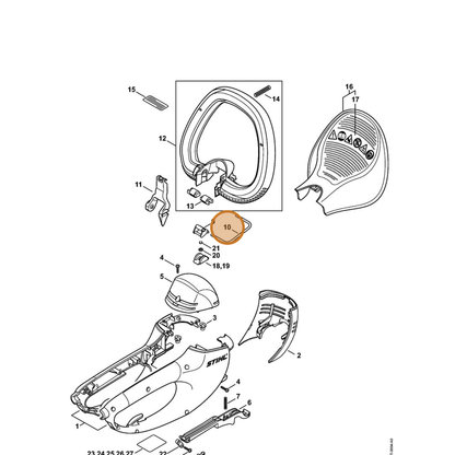 STIHL part 4812-435-1500 — IPL diagram snippet (6x zoom, amber highlight)