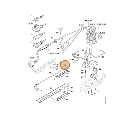 STIHL part 4812-435-2100 — IPL diagram snippet (6x zoom, amber highlight)