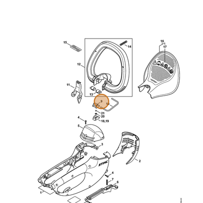 STIHL part 4812-435-9000 — IPL diagram snippet (6x zoom, amber highlight)