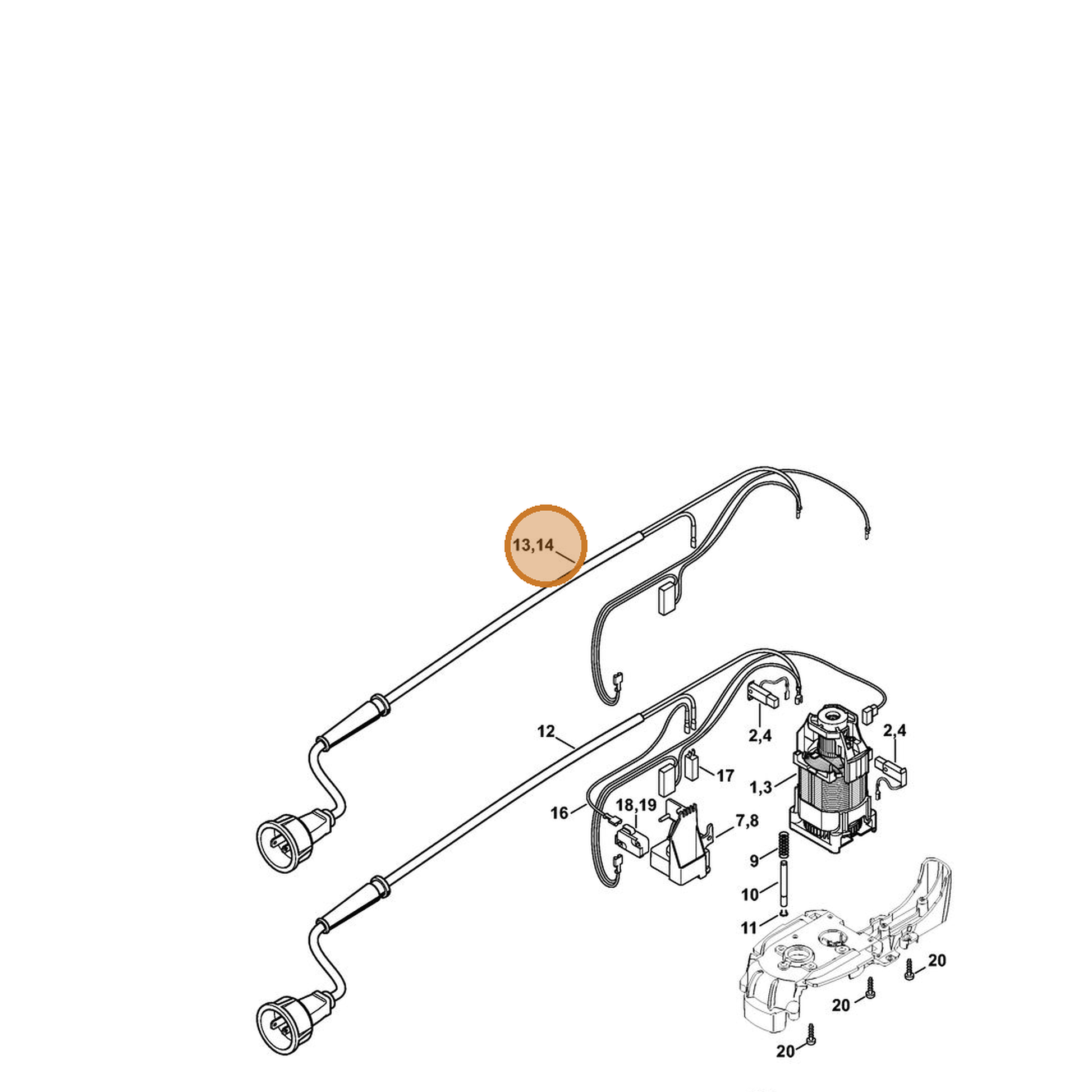STIHL part 4812-440-3005 — IPL diagram snippet (6x zoom, amber highlight)