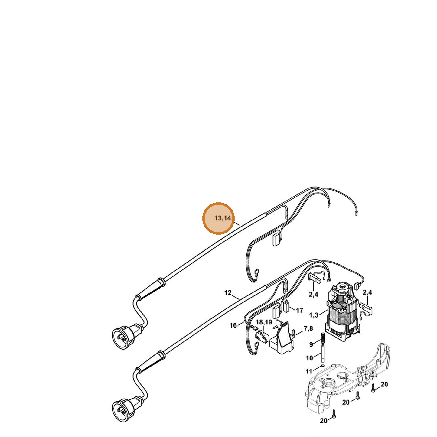 STIHL part 4812-440-3007 — IPL diagram snippet (6x zoom, amber highlight)