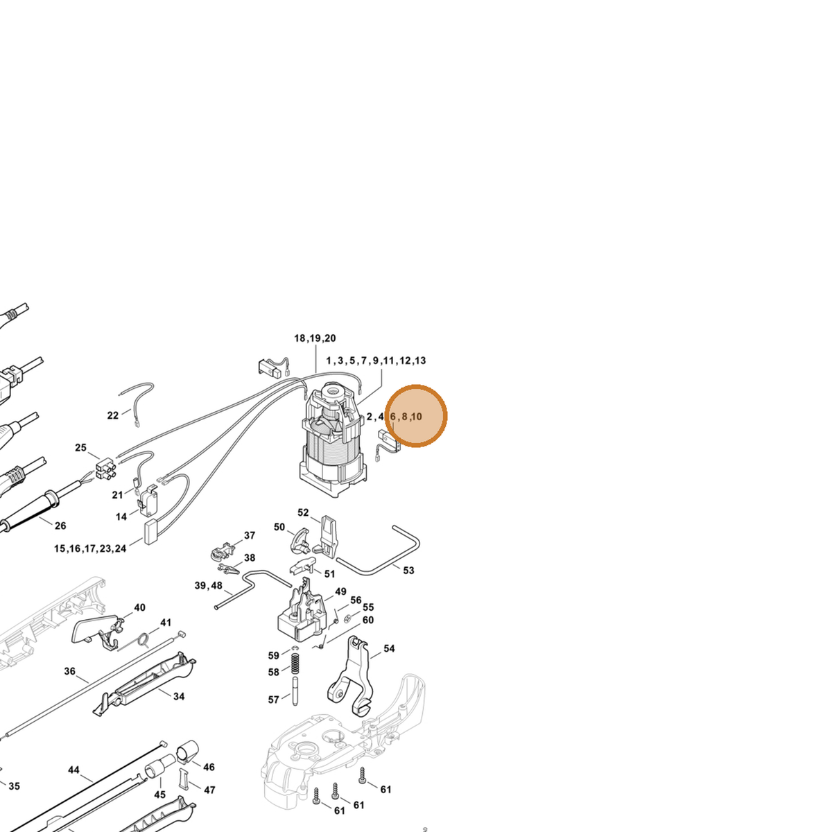 STIHL part 4812-600-2700 — IPL diagram snippet (6x zoom, amber highlight)