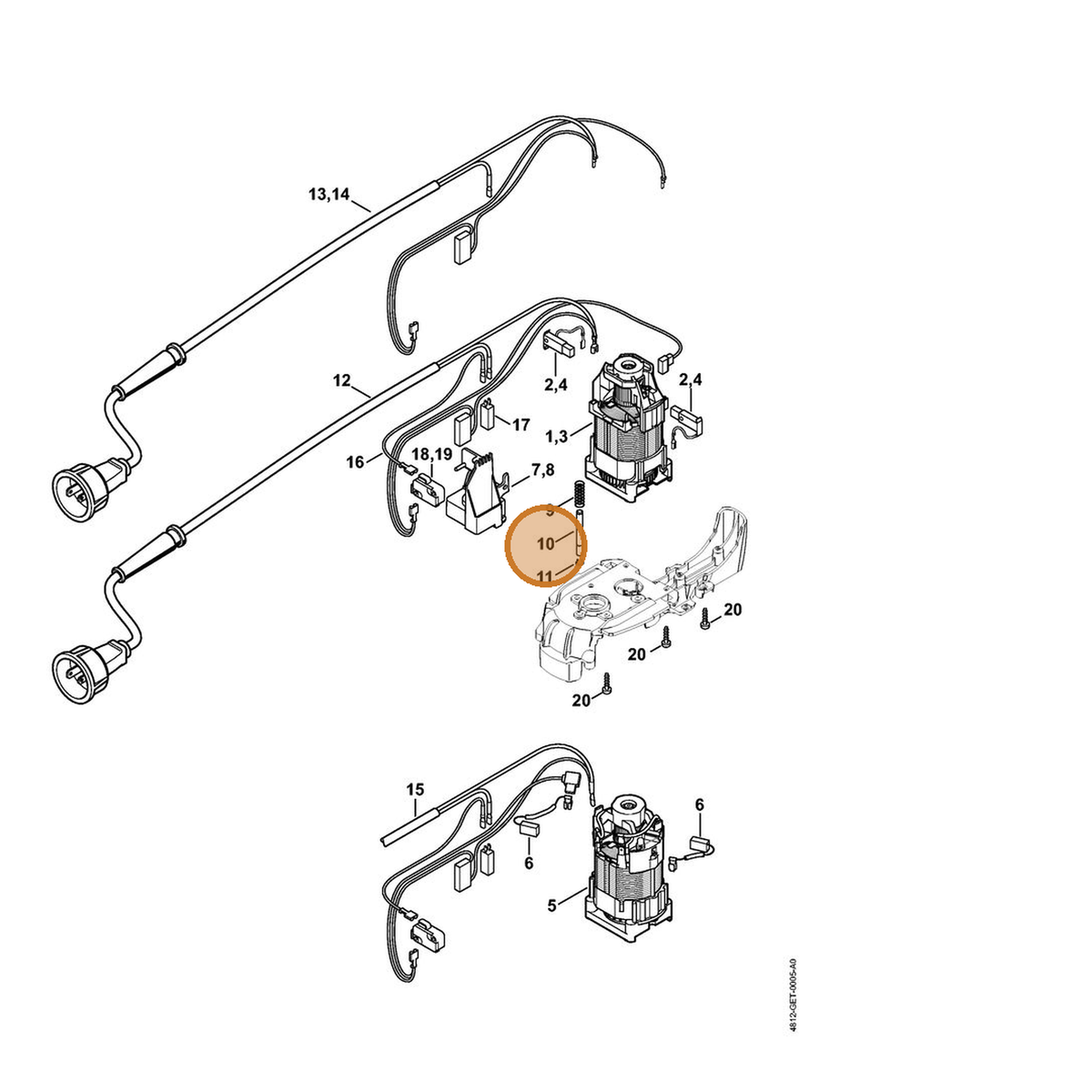 STIHL part 4812-642-3400 — IPL diagram snippet (6x zoom, amber highlight)