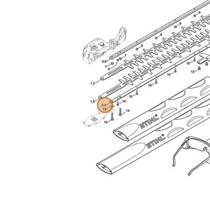 STIHL part 4812-713-6702 — IPL diagram snippet (6x zoom, amber highlight)