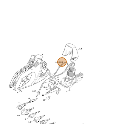 STIHL part 4818-440-3001 — IPL diagram snippet (6x zoom, amber highlight)