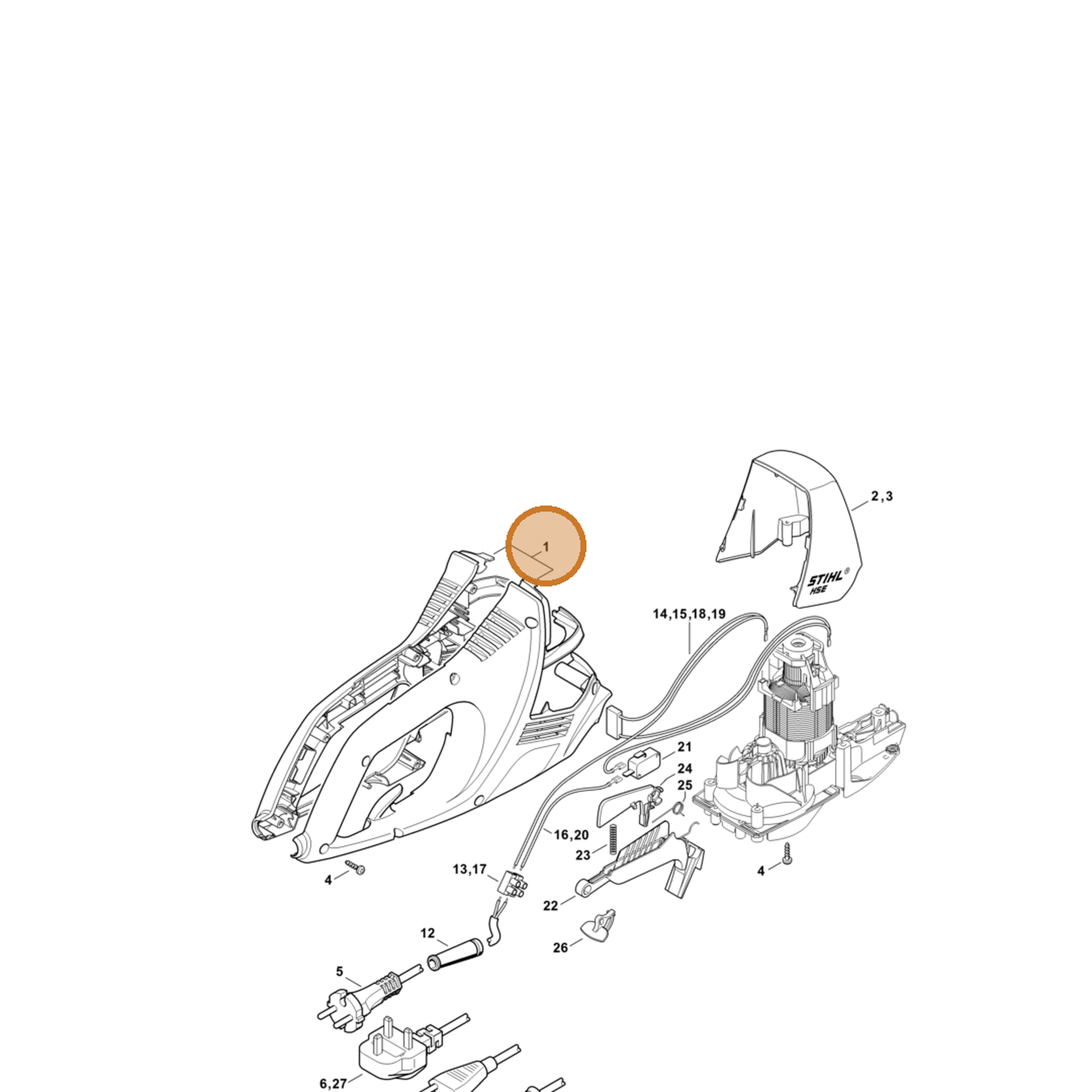 STIHL part 4818-600-0800 — IPL diagram snippet (6x zoom, amber highlight)