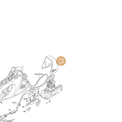 STIHL part 4818-600-3501 — IPL diagram snippet (6x zoom, amber highlight)