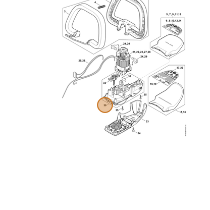STIHL part 4818-640-0500 — IPL diagram snippet (6x zoom, amber highlight)