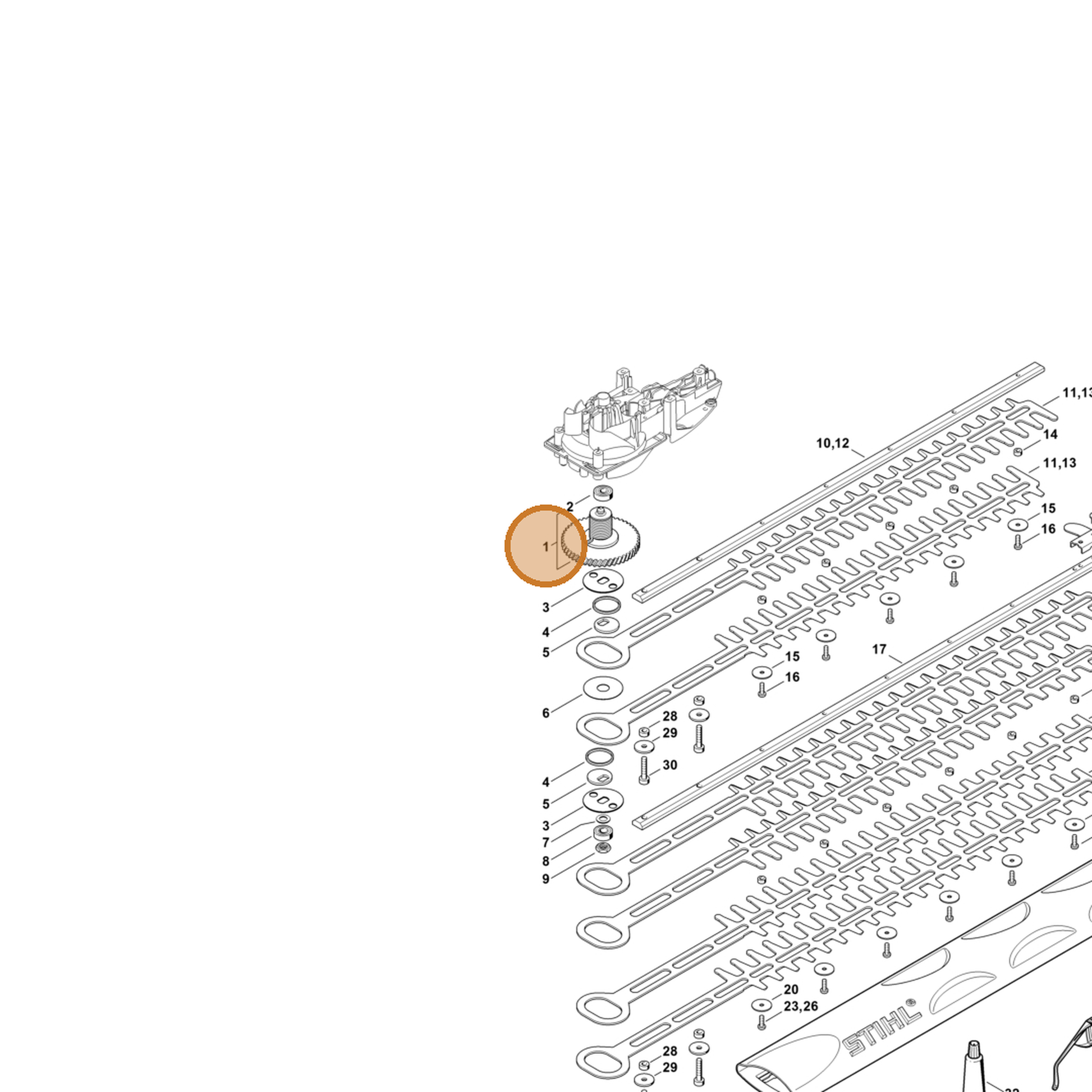 STIHL part 4818-640-2400 — IPL diagram snippet (6x zoom, amber highlight)
