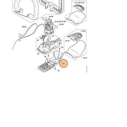 STIHL part 4818-640-5800 — IPL diagram snippet (6x zoom, amber highlight)