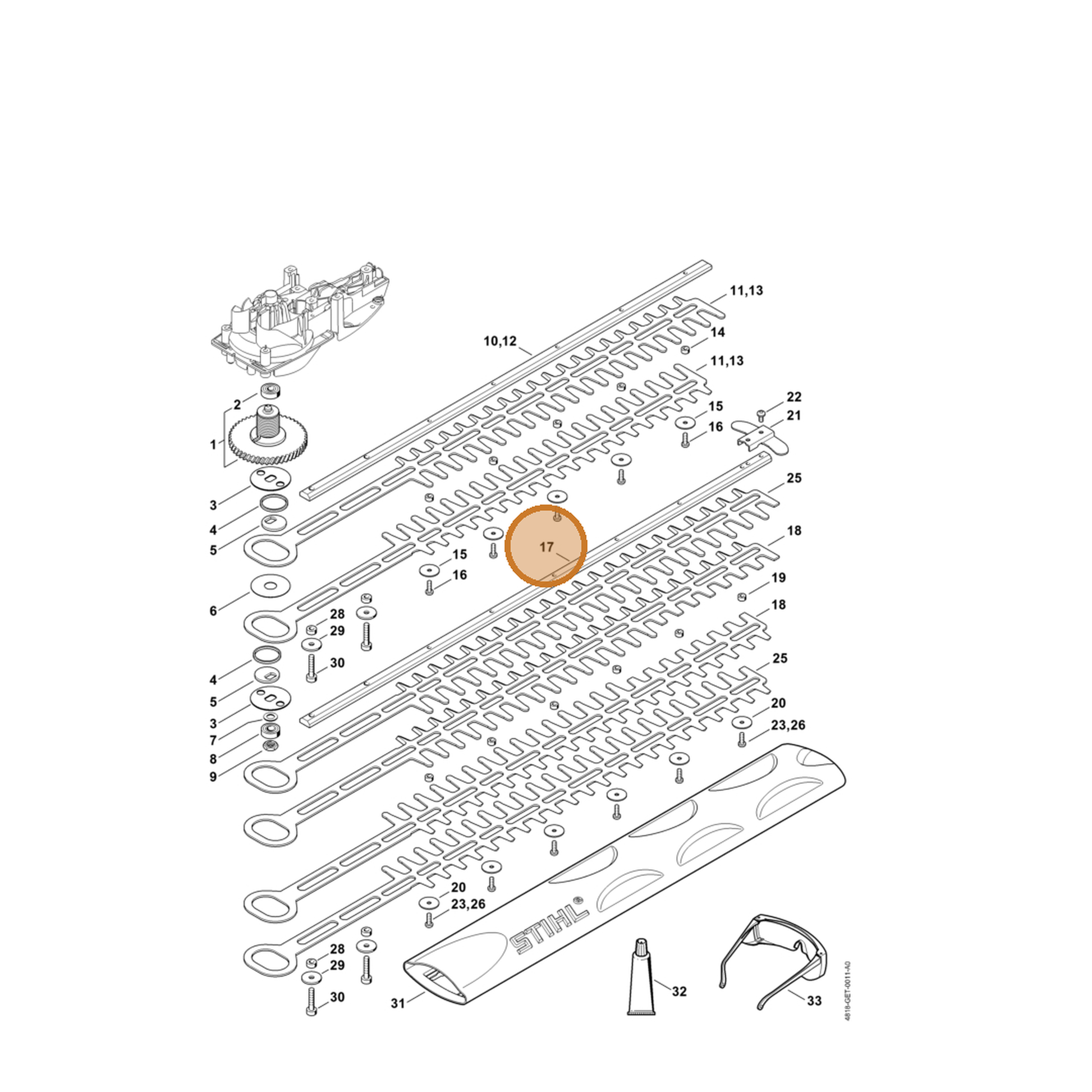 STIHL part 4818-641-4603 — IPL diagram snippet (6x zoom, amber highlight)