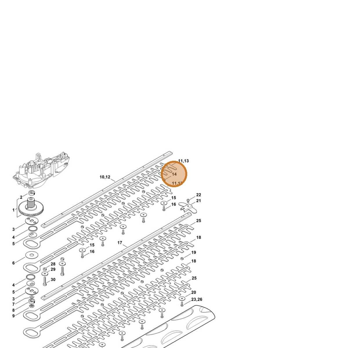 STIHL part 4818-648-6702 — IPL diagram snippet (6x zoom, amber highlight)