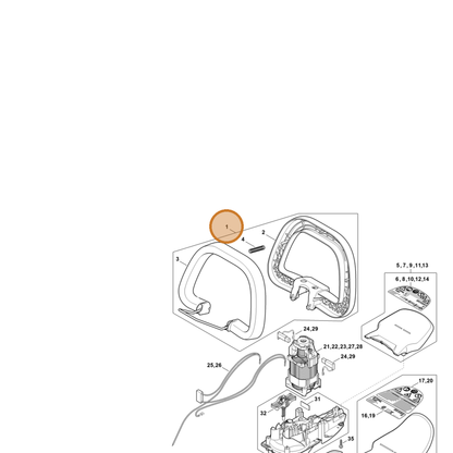 STIHL part 4818-790-1201 — IPL diagram snippet (6x zoom, amber highlight)